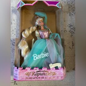 Barbie Rapunzel Doll in Teal, Pink & Gold Gown